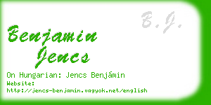 benjamin jencs business card